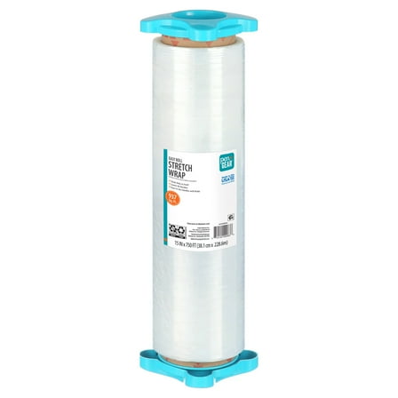 Pen+Gear Easy Roll Stretch Wrap, 15 in x 750 ft, Easy Unwind, Clear, 1 Roll
