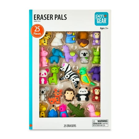 Pen+Gear Animal Erasers, 25 Count
