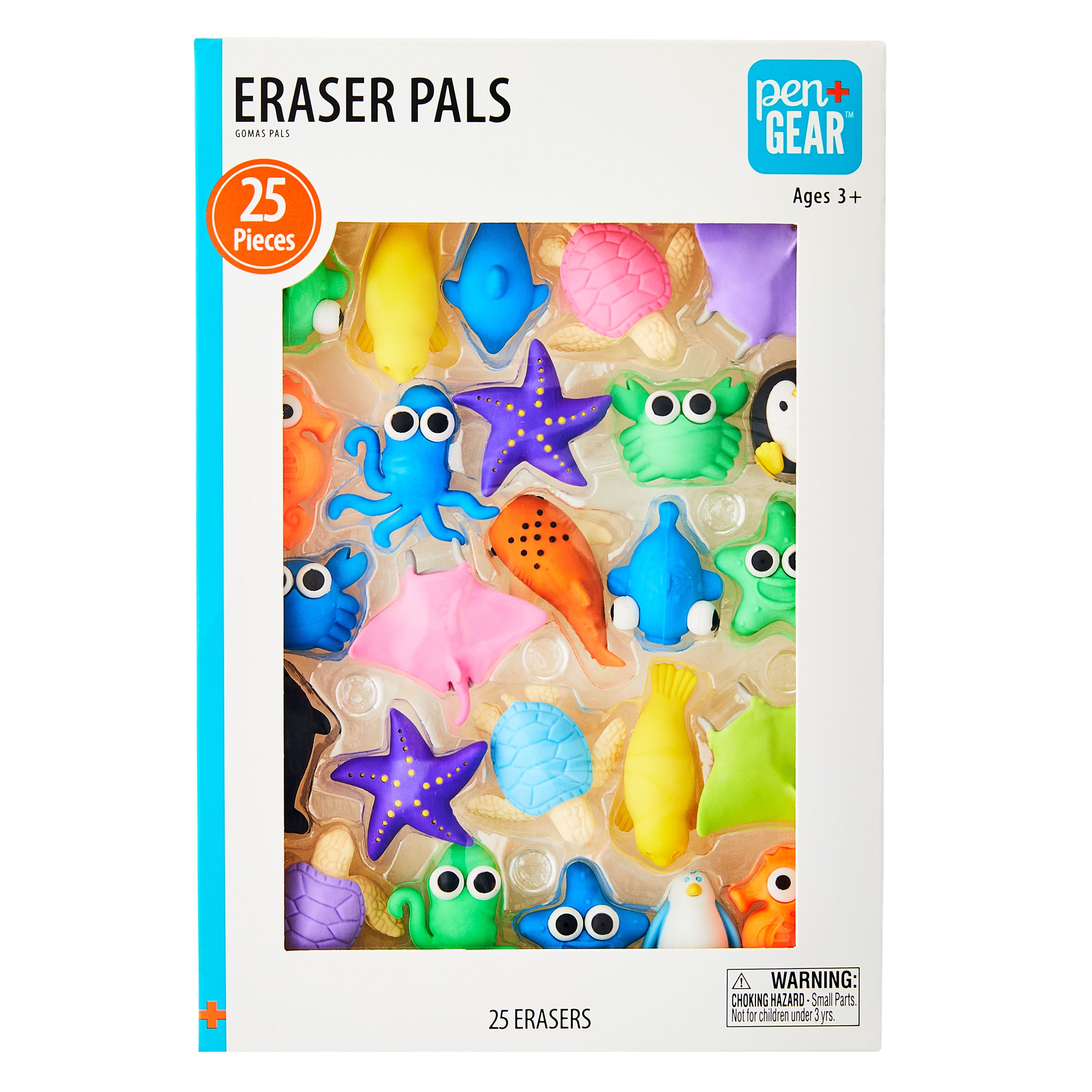 Pen+Gear Eraser Pals, Sea Creatures Theme, Multicolor, 25 Count