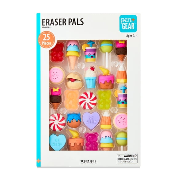 Pen+Gear Eraser Pals Sweet Treats Novelty Erasers, 25 Count