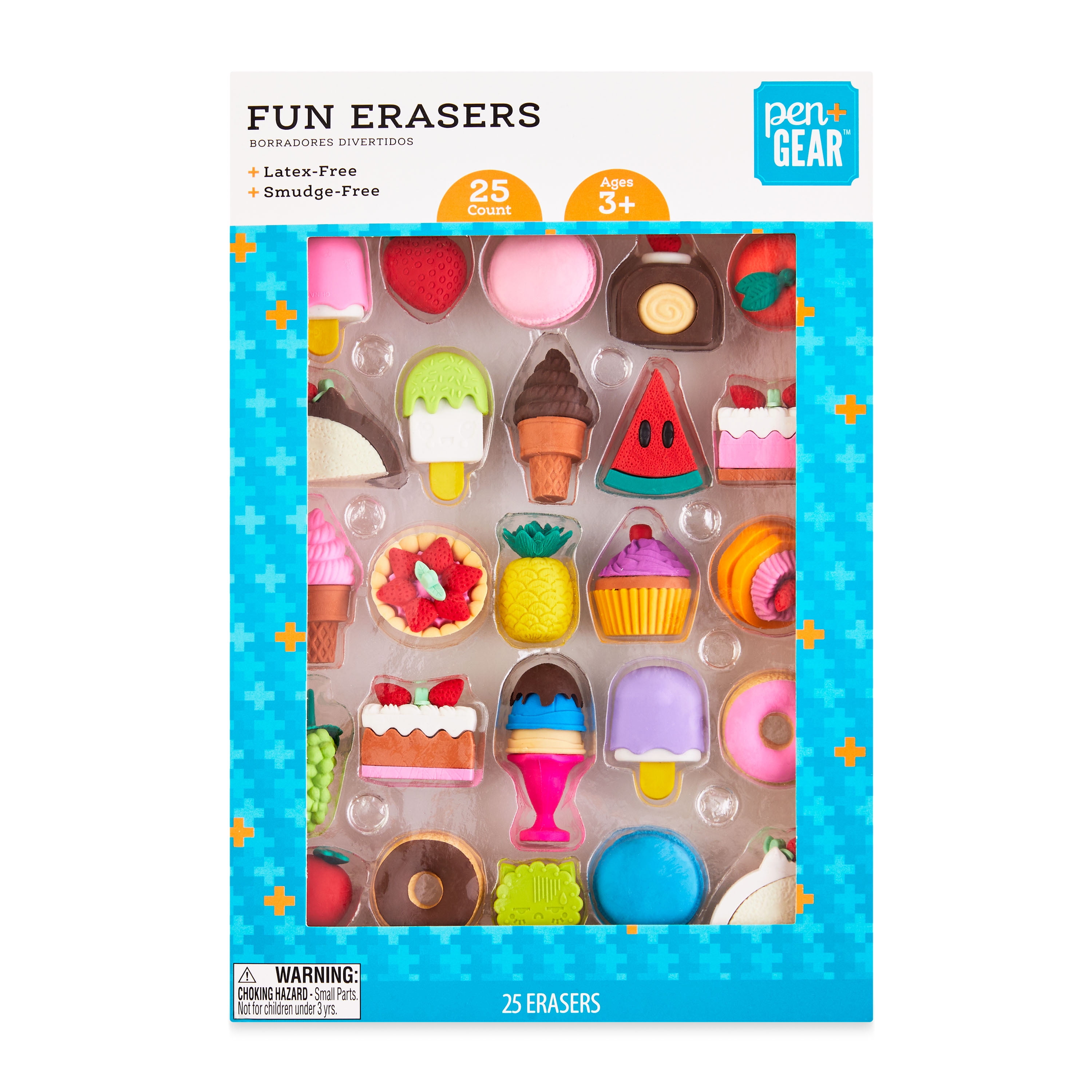 Pen+Gear Eraser Pals, Sweet Treats Theme, 25 Count, Multicolor