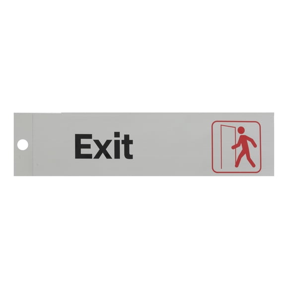 Pen+Gear Silver Mylar EXIT Sign, 2x8 inch - Ideal for Office & Public Spaces, Easy-Clean Adhesive