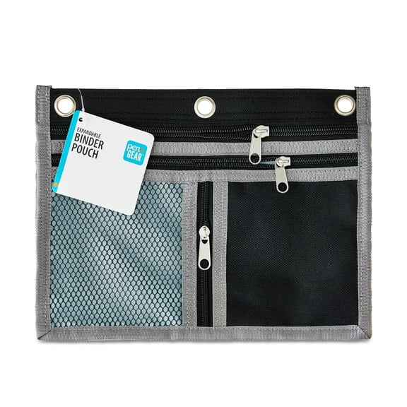 Pen + Gear Black Polyester Expandable Binder Pouch