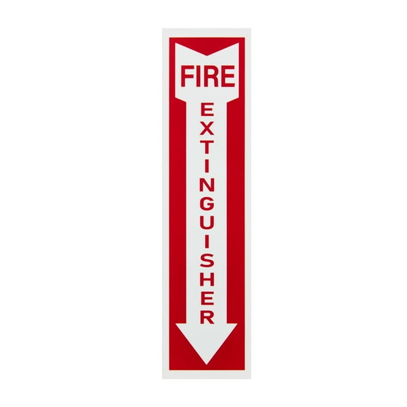 Pen+Gear FIRE EXTINGUISHER SIGN, 2x8 inches, High-Visibility Red, Lightweight, Clear Identification