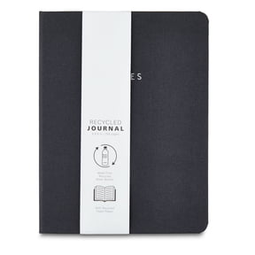 Pen+Gear Black Fabric Cover Journal with Elastic Band, 240 Ruled Pages