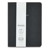Pen+Gear Black Fabric Cover Journal,240 Ruled Pages,with Elastic Band