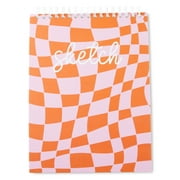 Pen+Gear Fashion Sketchbook, Pink and Orange Checkered Print, 120 Sheets, 240 Pages, 9" x 12"