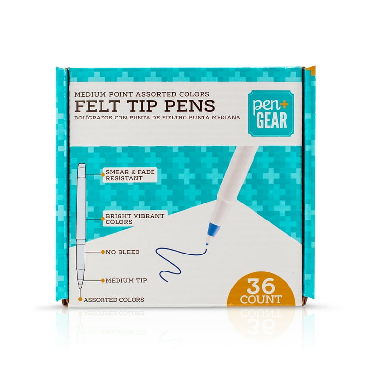 Pen+Gear Felt-Tip Pens, Ultra Fine, Assorted Colors, 10 Pack - Walmart.com