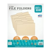 Pen + Gear File Folder, Letter, 1/3 Cut, Manila, 75 Per Box