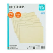 Pen+Gear File Folders, Letter, Manila, 1/3 Cut, 150 Count