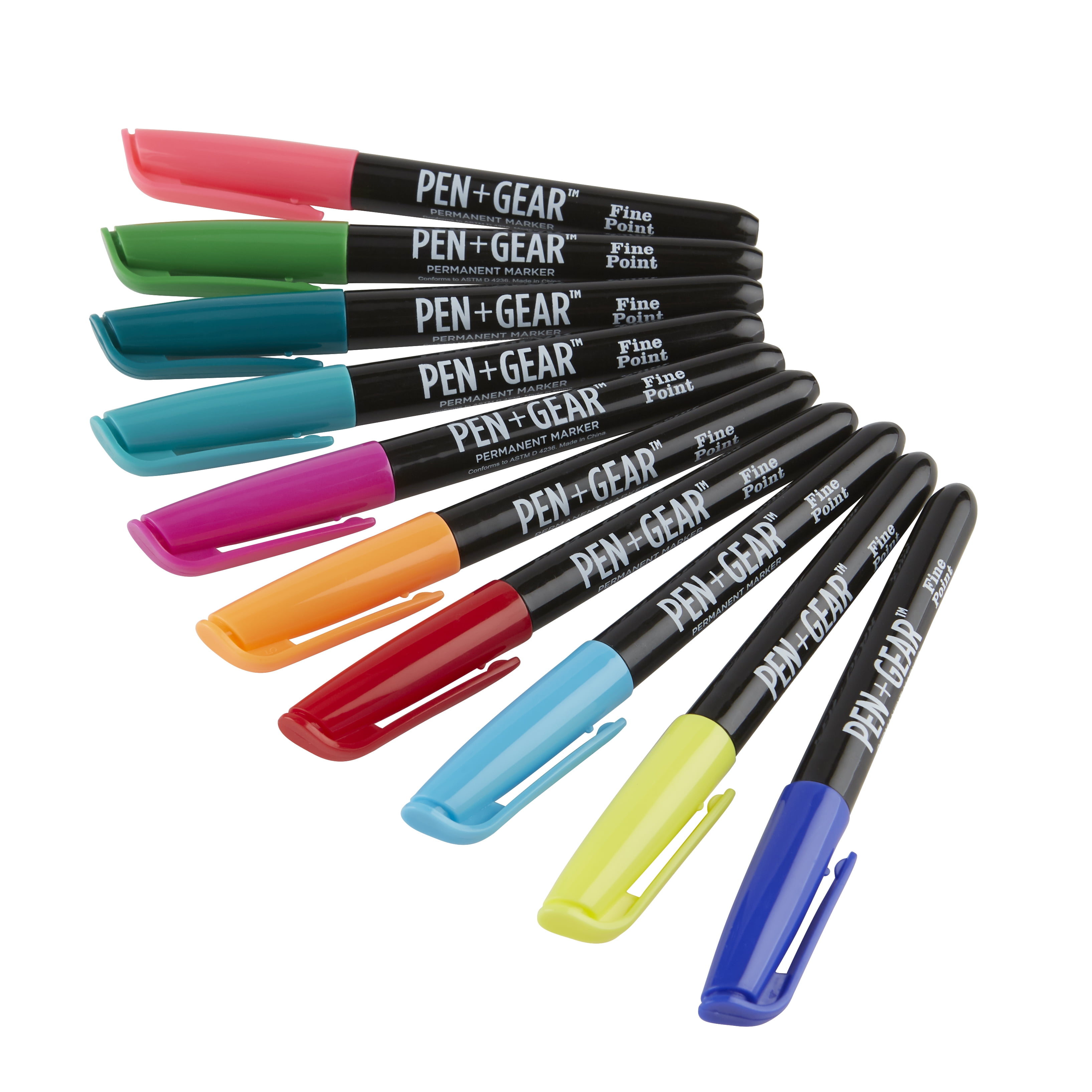 Pen + Gear Fine Point Permanent Markers, Nontoxic Assorted Colors 30