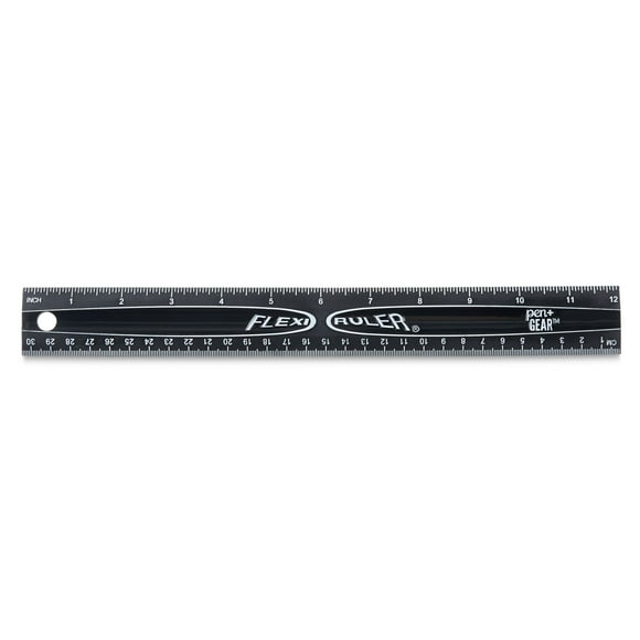 Pen + Gear Flexible Plastic 12" Metric Ruler, Black