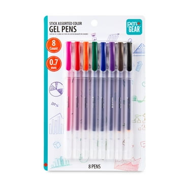 Pen+Gear Gel Stick Pens, Medium Point,0.7mm, Assorted Ink,8Count