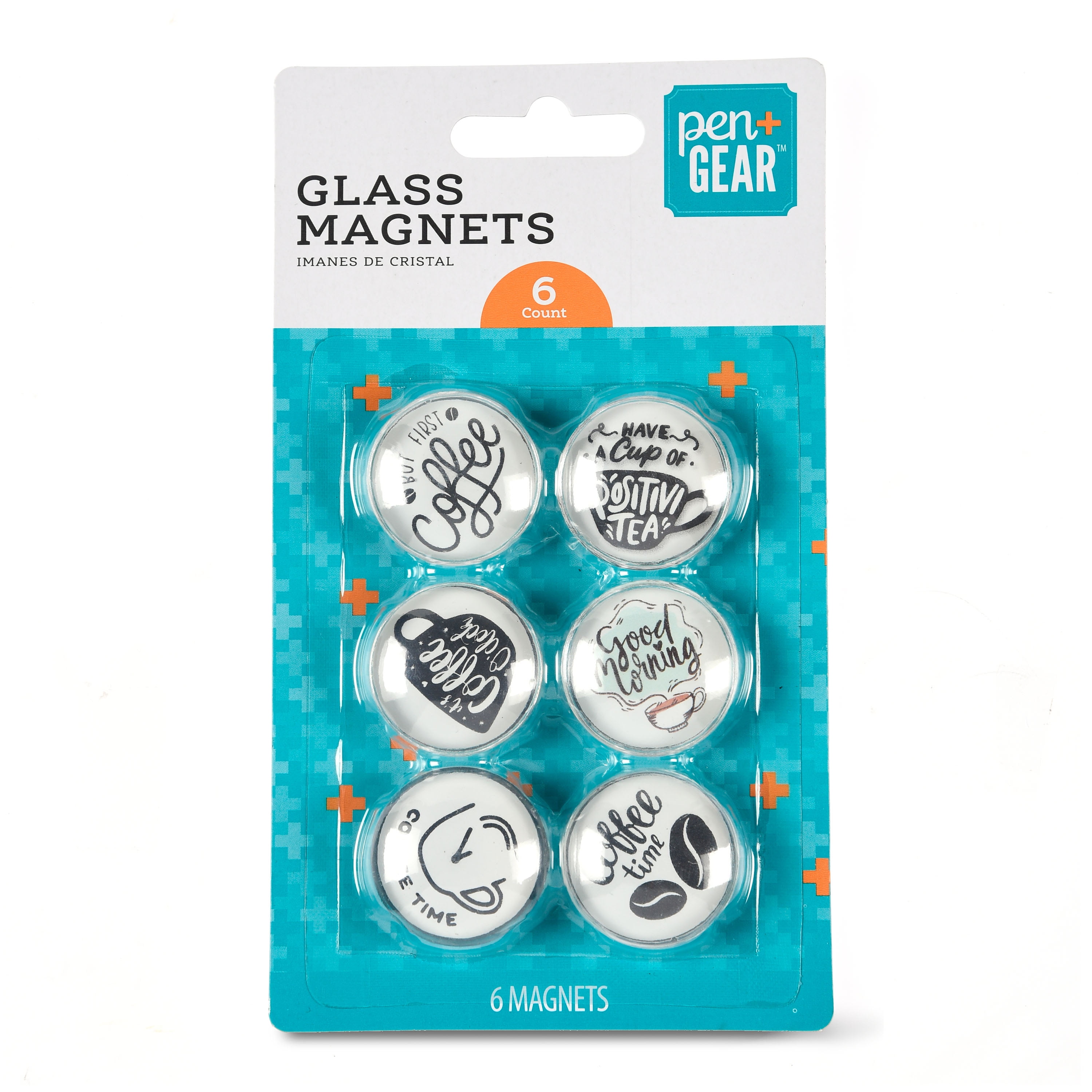Pen + Gear Glass Magnets Clear 6 Counts
