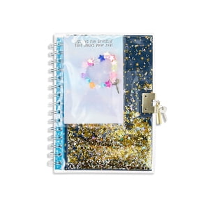 Pen+Gear Brand Gold Star Shaker Locking Journal For Children, 6.6" x 8.3" , 160 Ruled Pages
