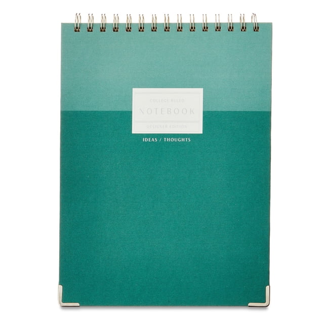 Pen+Gear Green Top Spiral Journal, 8 in x 10.75 in, 80 Perforated Ruled ...