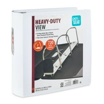 Pen+Gear Heavy Duty View 3" D-Ring Binder, White