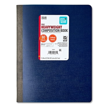 Pen+Gear Heavyweight College Ruled Poly Composition Book, 7.5 in x 9.75 in, Blue, 80 Sheets