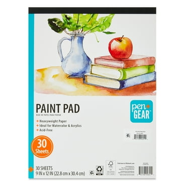 Pen+Gear Heavyweight Mixed Media Paper Paint Pad, 9 in x 12 in, 30 Sheets