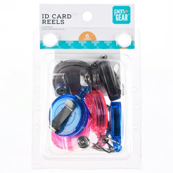 Pen + Gear ID Card ReelsI, 6 count, Assorted color
