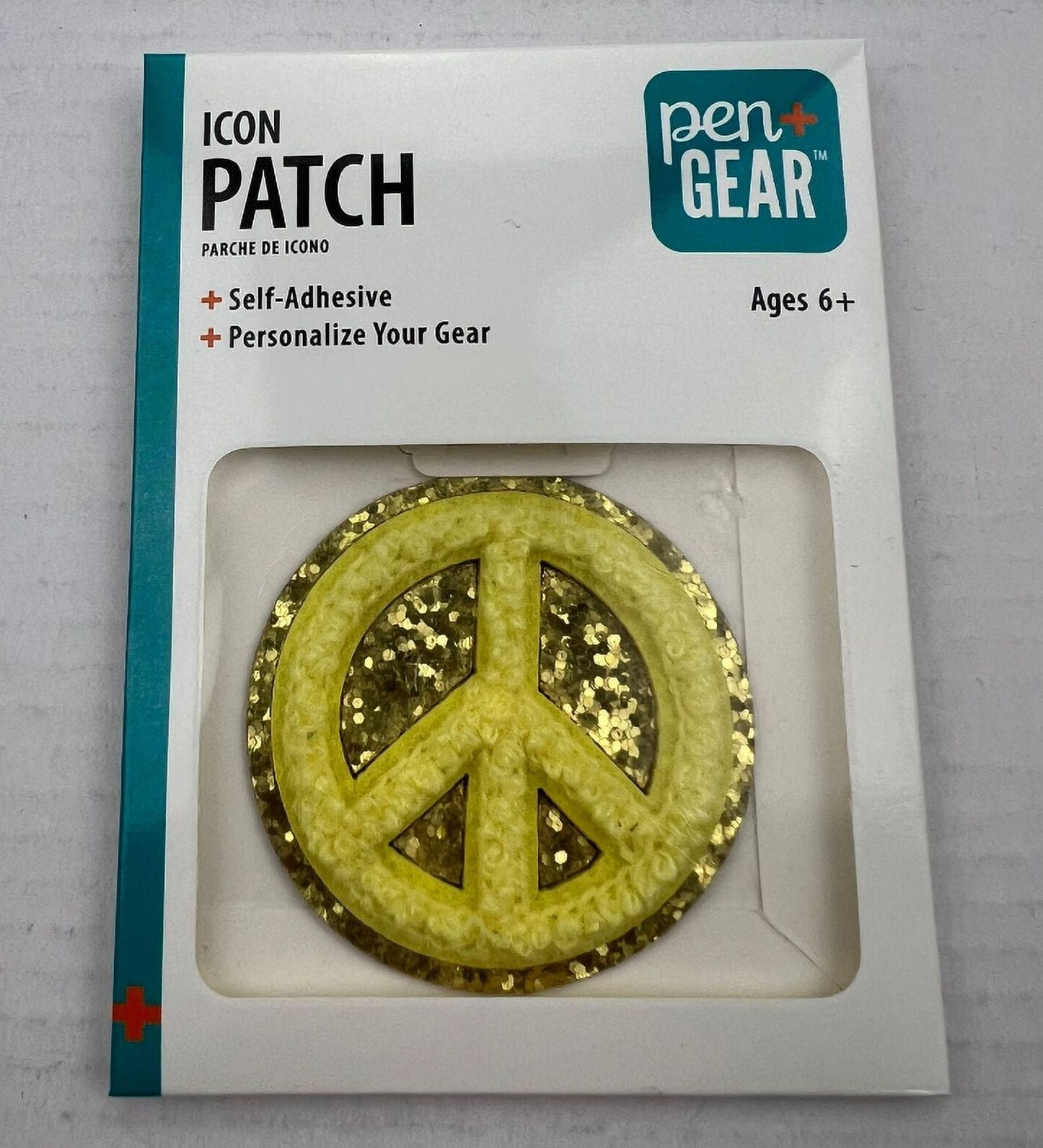 Pen+Gear Icon Patch Sticker 'Peace Sign' Yellow, Chenille