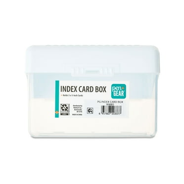 Pen+Gear Index Card Box, 3" x 5", White, Desktop Organizers