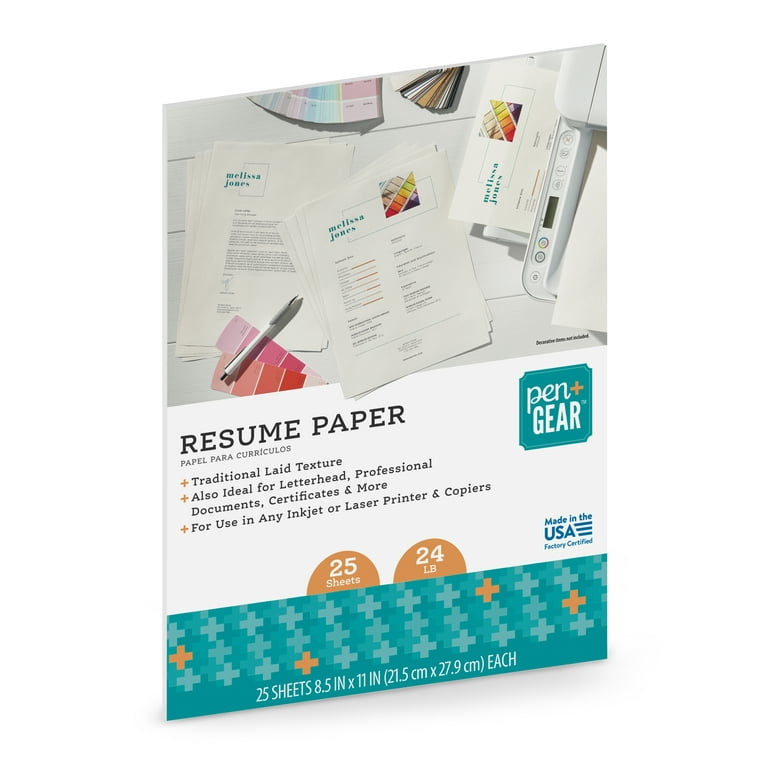 Pen + Gear Ivory Resume Paper, 24lb/89gsm, Laid Finish, 8.5 x 11 inches, 25  Sheets