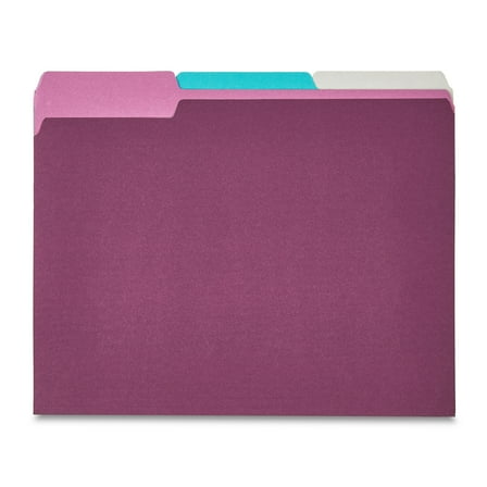 Pen+Gear Jewel Tone File Folders, Letter Size, Assorted Colors, 25 Count