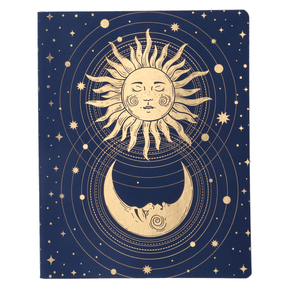 Pen+Gear Journal, 11" x 8.5", Sun and Moon Design, Ruled, 96 Sheets