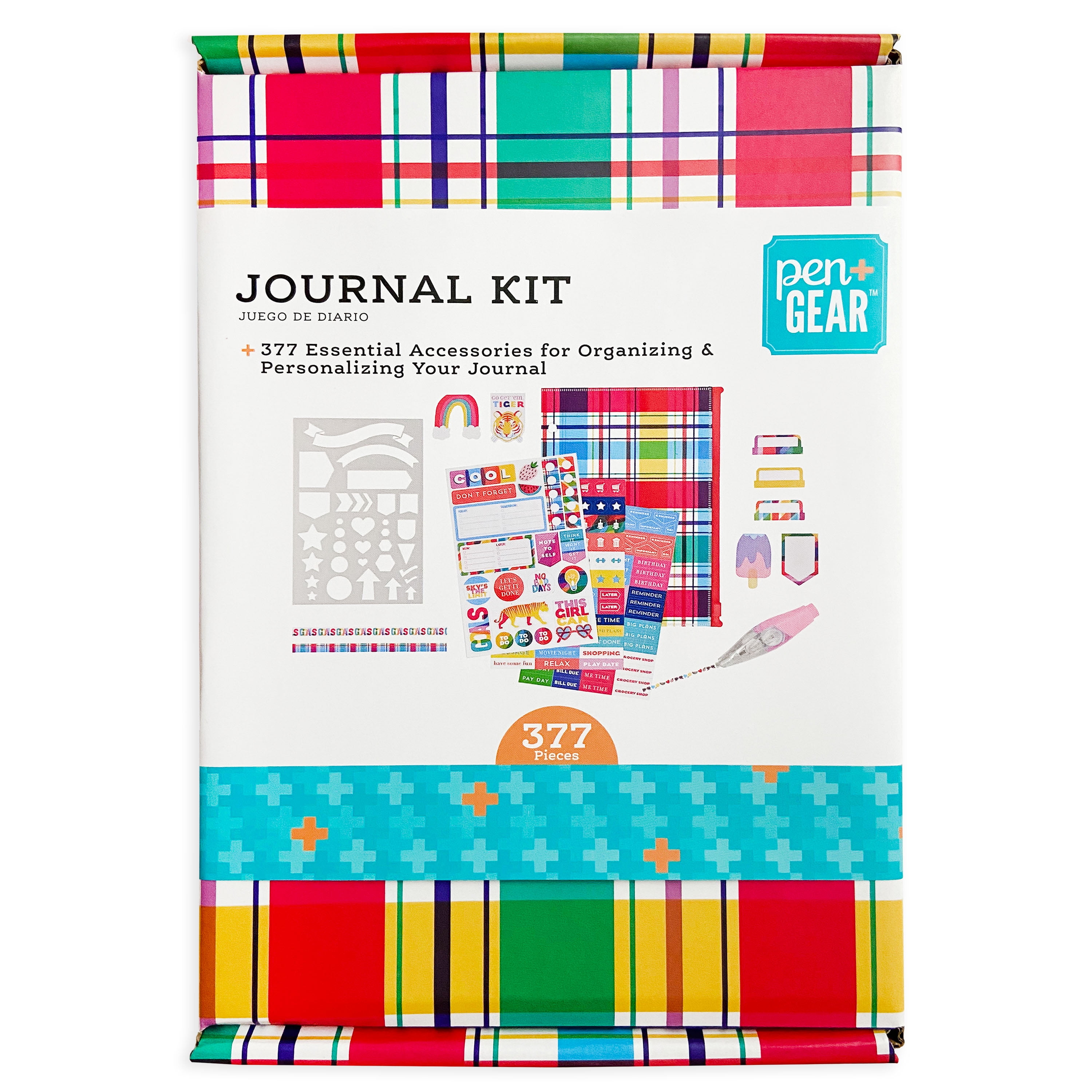 Pen+Gear, Journal Kit, Colorful Plaid, 377 Pieces
