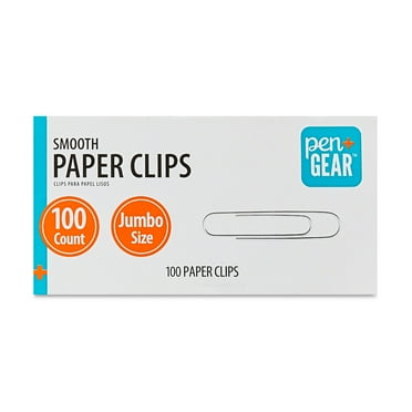 Pen+Gear Jumbo Smooth Paper Clips, Silver, 100 Count