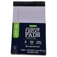 Pen + Gear Junior Legal Pad, White, 5 in x 8 in, 50 Sheet, 6 Count