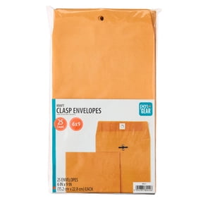 Pen+Gear Kraft Clasp Envelopes, 6 in x 9 in, 25 Count
