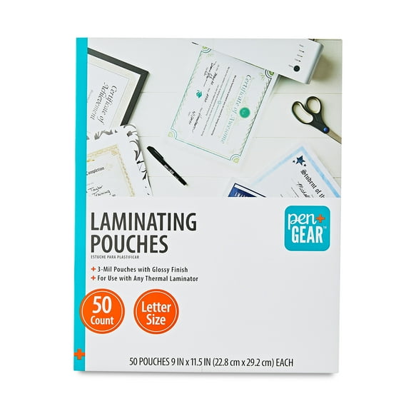 Pen+Gear Laminating Pouches 50 Count, 9"x 11.5", Material: Pet, 3 Mil, Model No. KK3881A