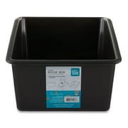Pen + Gear Large Book Bin Desktop Organizer with 2 Removable Dividers, Black