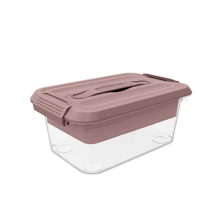 Pen+Gear Latchmate Plastic Storage Box, Quart, Pearl Blush