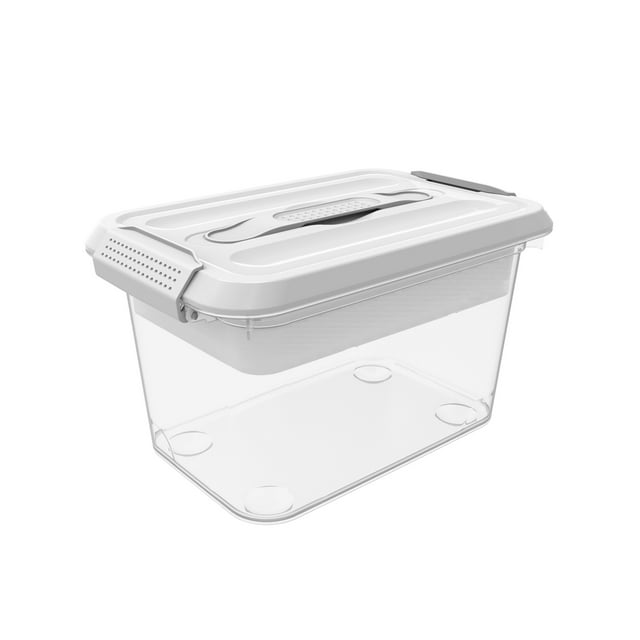 Pen+Gear Latchmate Plastic Storage Box, 6.2 Quart, White, Adult