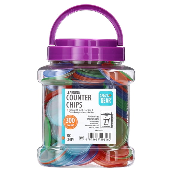 Pen+Gear Learning Counter Chips, Assorted Colors, 300 Count
