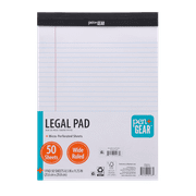 Pen + Gear Legal Pad, 8.5" x 11.75", 50 Sheets, Wide Ruled, White