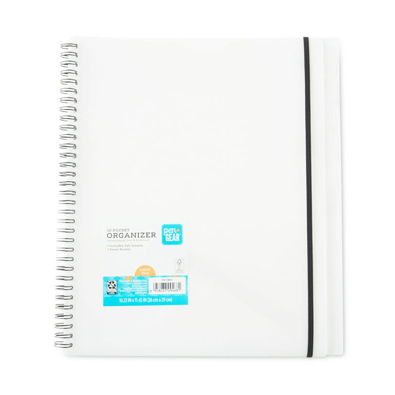 Pen+Gear Letter Size 12 Pocket Organizer, White File Folders 