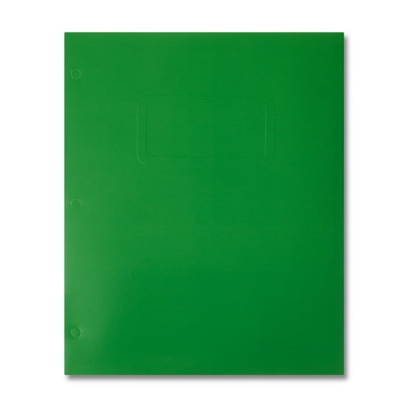 Pen+Gear Letter Size 2-Pocket Paper Folder, Solid Green Color