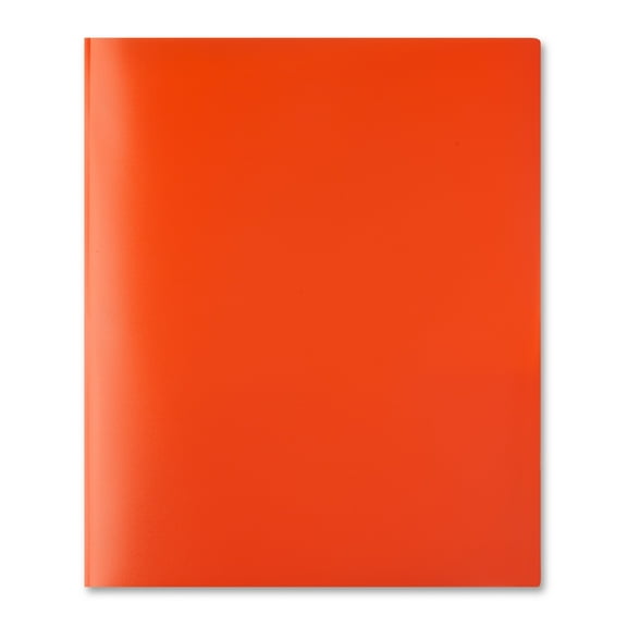 Pen+Gear Letter Size 3-Prong 2-Pocket Poly Folder, 8.5" x 11", Orange