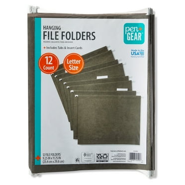 Pen+Gear Letter Size Hanging File Folders, Green, 12 Count