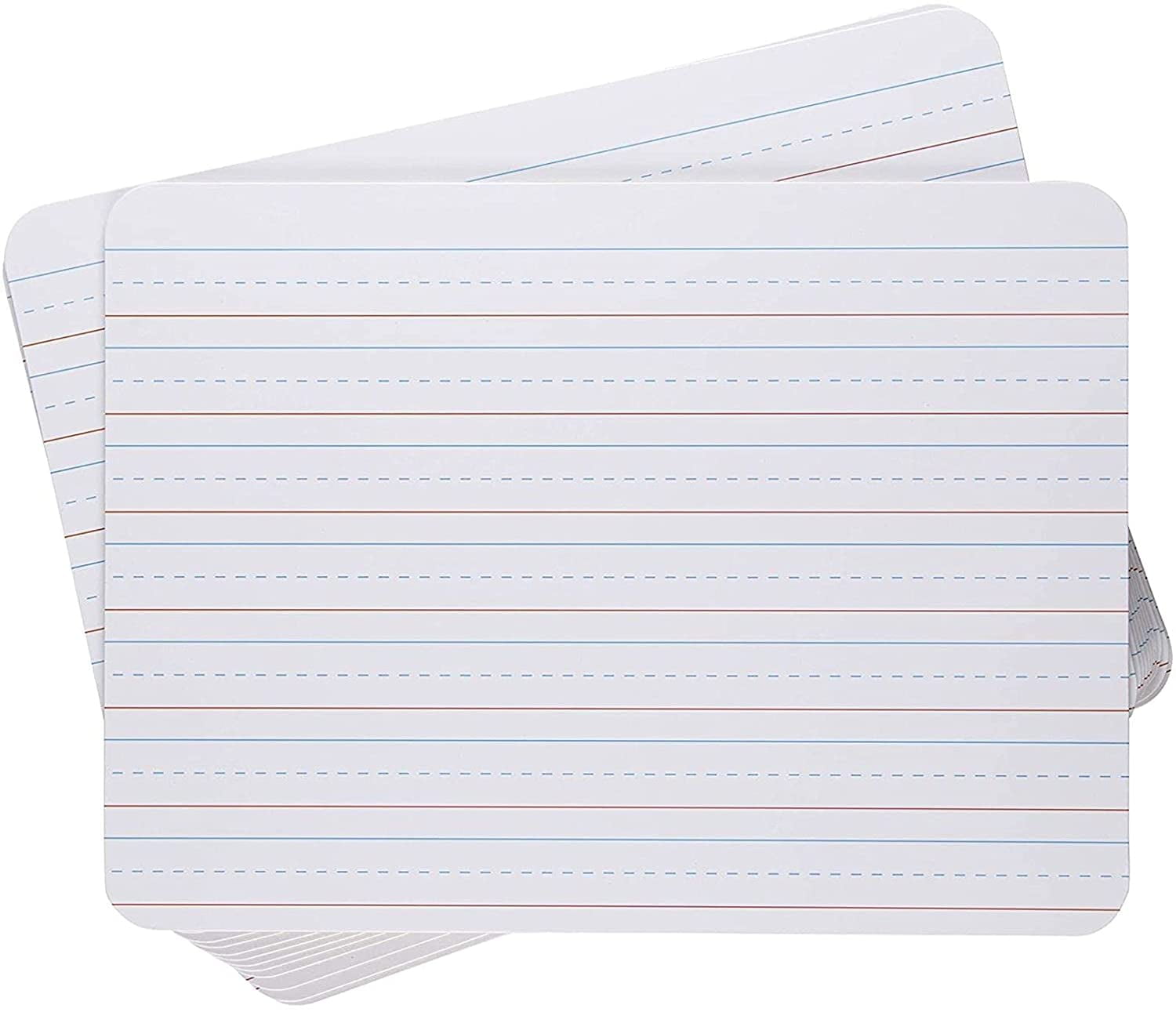 Pen + Gear MDF Dry Erase Double-Sided 9" x 12" x 0.1" Whiteboards - Lined & White, 6 Pack Set