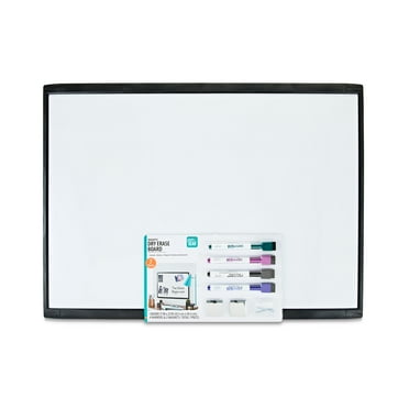 Pen+Gear Magnetic Dry Erase Board, Black, Height 17" x Width 23" x Depth 0.65"