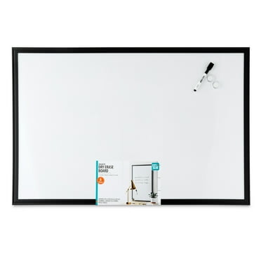 Pen+Gear Magnetic Dry Erase Whiteboard with Wooden Frame, Black, 23" x 35"