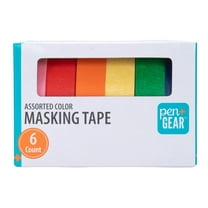 Pen+Gear Masking Tape, 0.59 in x 15 Yds, Multicolor, 6 Rolls