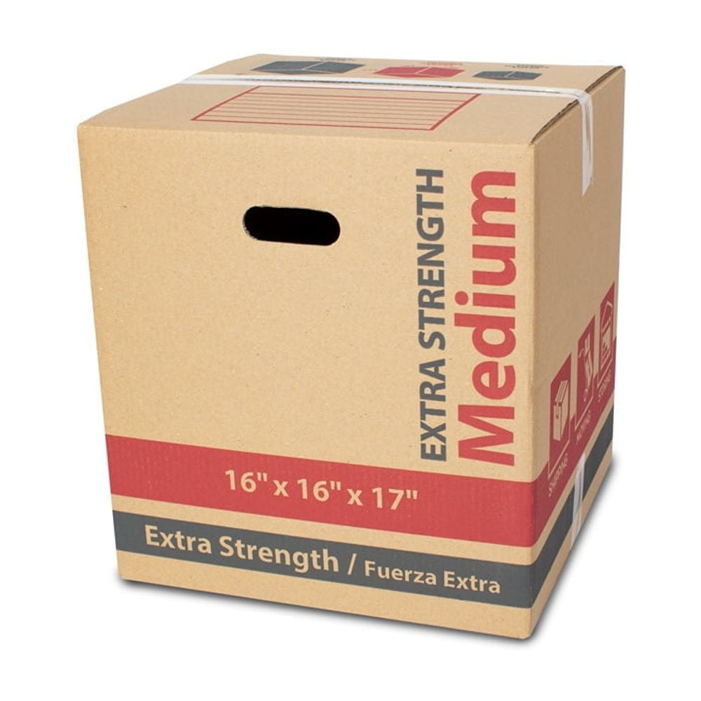 Pen + Gear Medium Extra Strength Recycled Kraft Moving and Storage Box, 16L x 16W x 17H