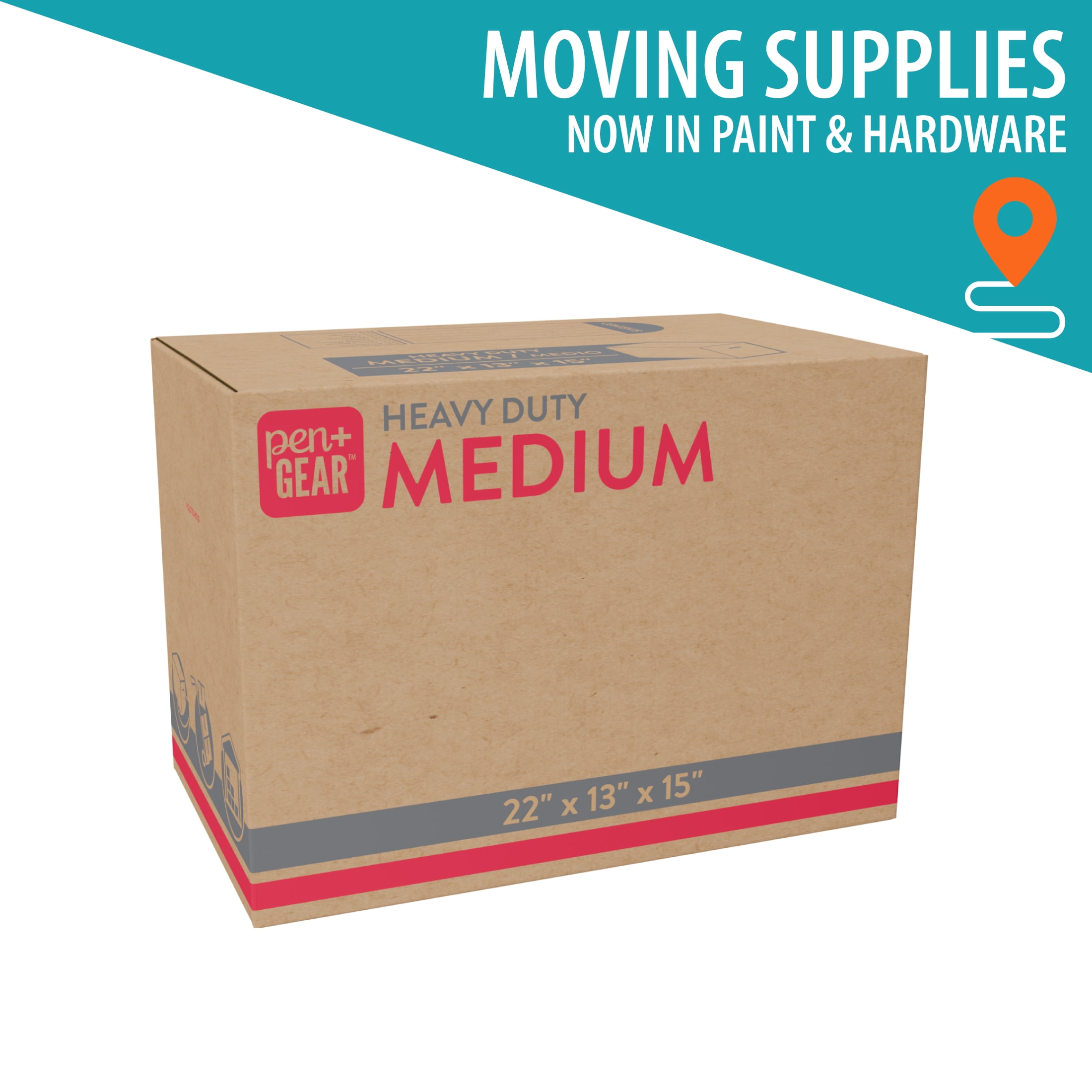 Pen+Gear Medium Heavy Duty Kraft Moving Boxes, 22L x 13W x 15H
