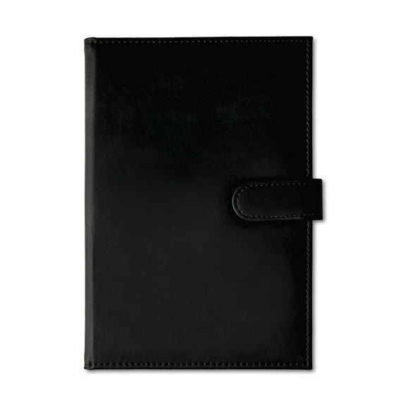 Pen + Gear Medium Leatherette Padfolio, Black Color, College Ruled Writing Pad, 1 Pack